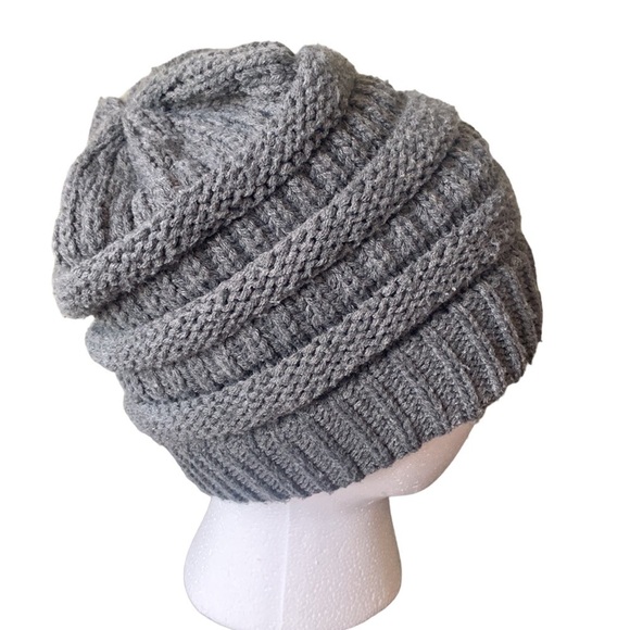 Charming Charlie Gray Knit Beanie Cap Size‎ OS - Picture 2 of 5